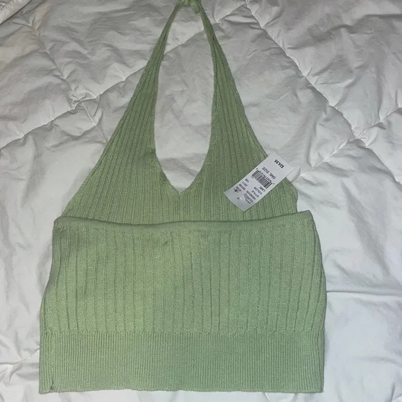 Pacsun Green neck tie crop top - Picture 3 of 3